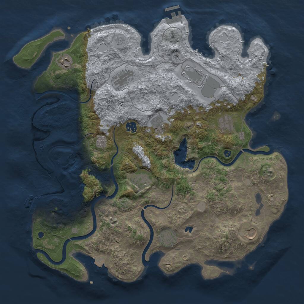 Rust Map: Procedural Map, Size: 4100, Seed: 90588661, 16 Monuments