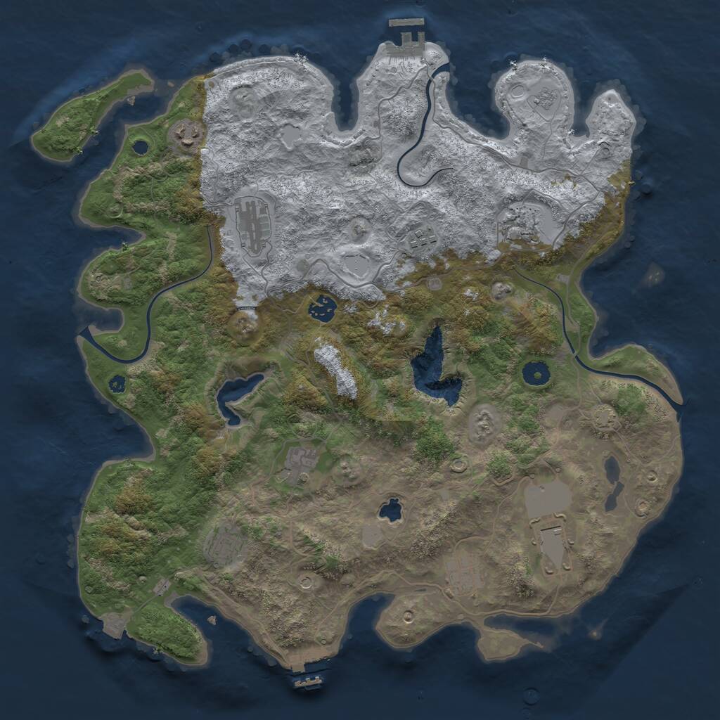 Rust Map: Procedural Map, Size: 4100, Seed: 90588661, 15 Monuments