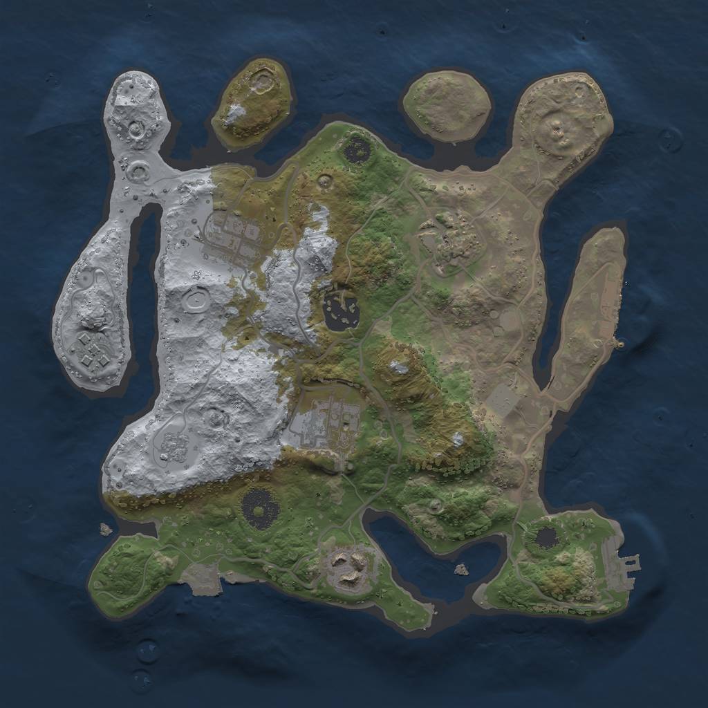 Rust Map: Procedural Map, Size: 2750, Seed: 1049363266, 12 Monuments