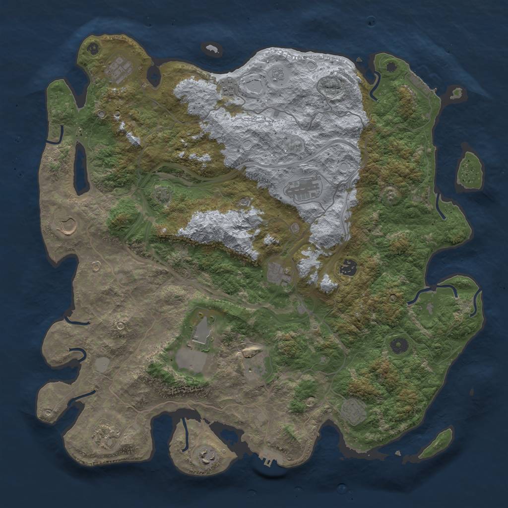 Rust Map: Procedural Map, Size: 4500, Seed: 102188693, 19 Monuments