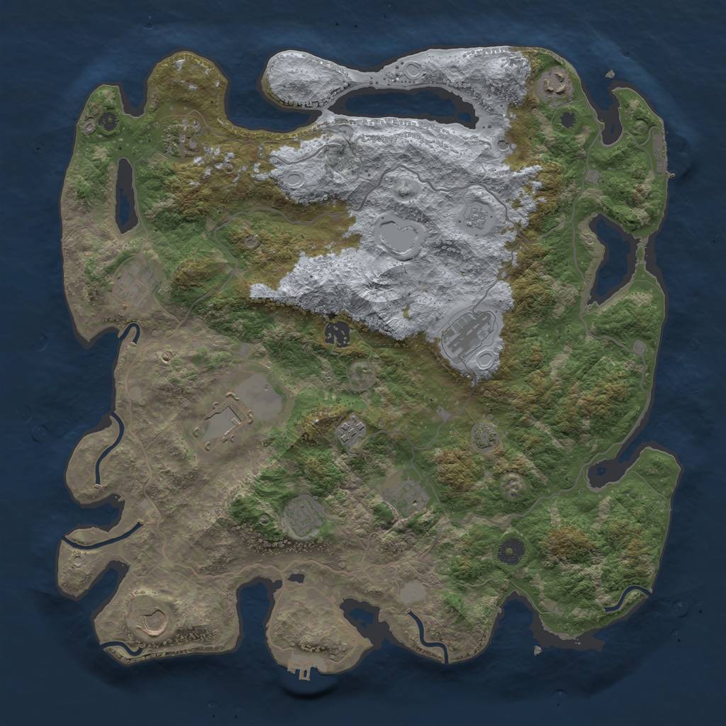 Rust Map: Procedural Map, Size: 4096, Seed: 102188693, 18 Monuments