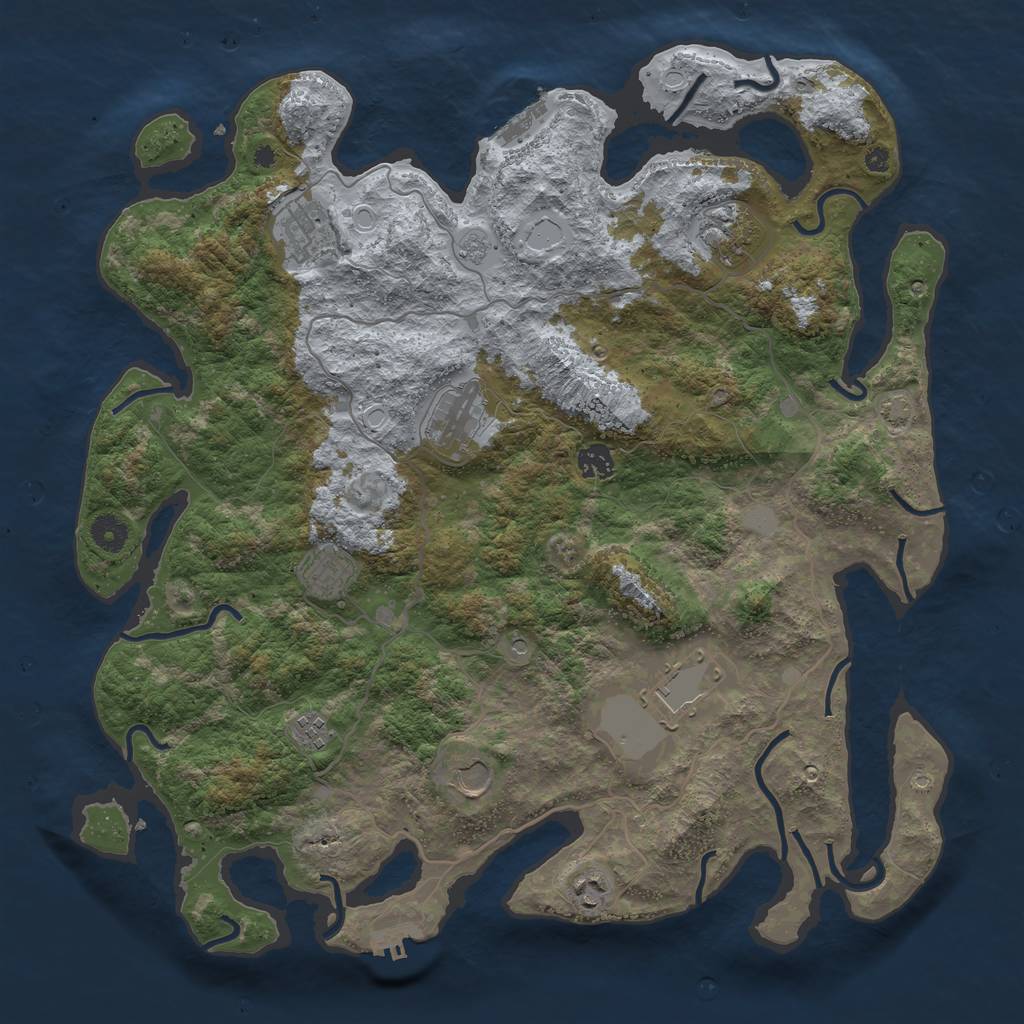 Rust Map: Procedural Map, Size: 4200, Seed: 8171986, 17 Monuments