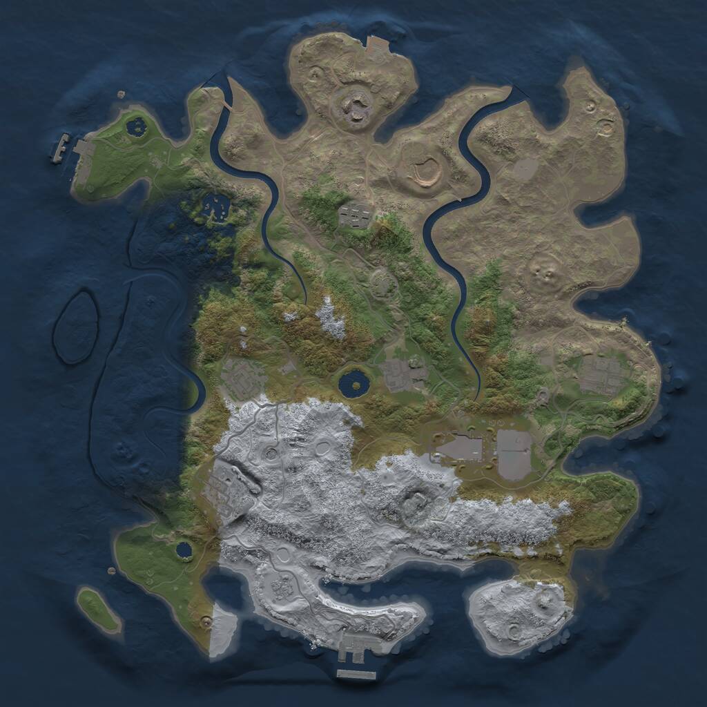 Rust Map: Procedural Map, Size: 3650, Seed: 26633653, 15 Monuments