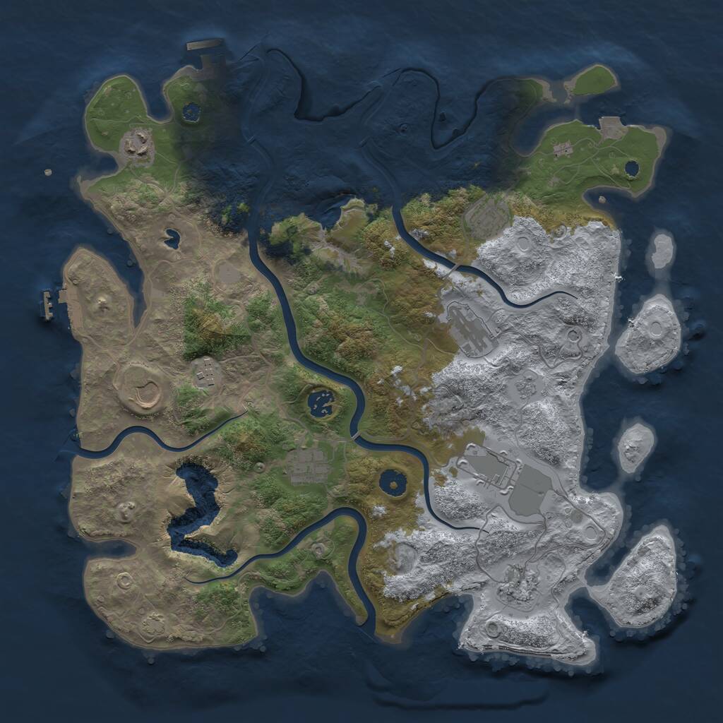 Rust Map: Procedural Map, Size: 4000, Seed: 390047282, 15 Monuments
