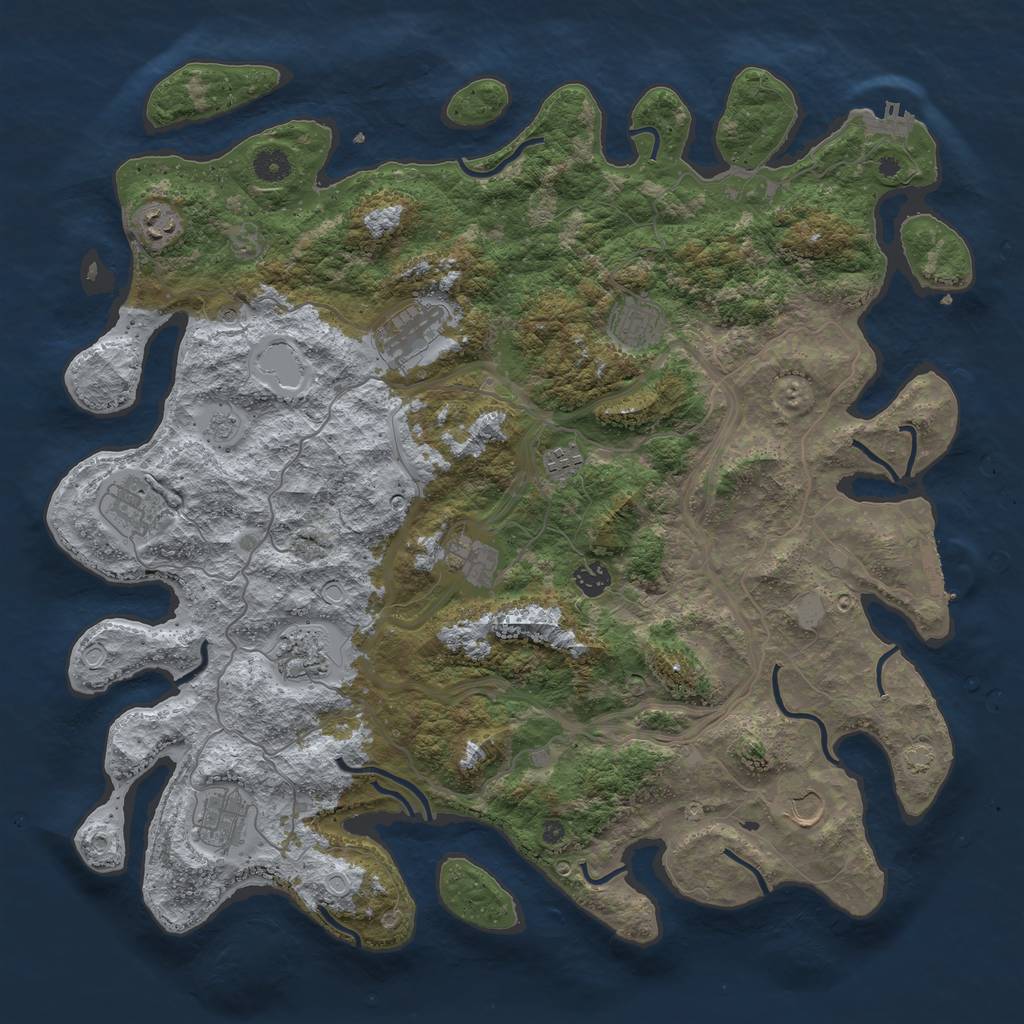 Rust Map: Procedural Map, Size: 4400, Seed: 5381906, 18 Monuments