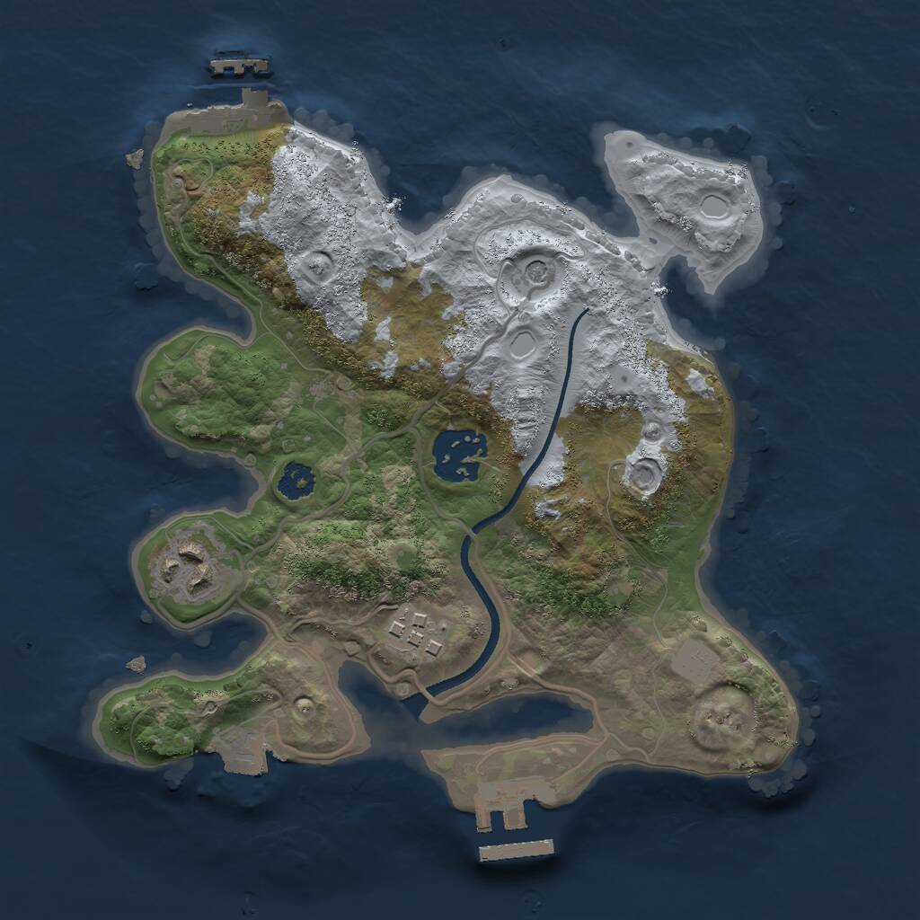 Rust Map: Procedural Map, Size: 2500, Seed: 3220, 7 Monuments
