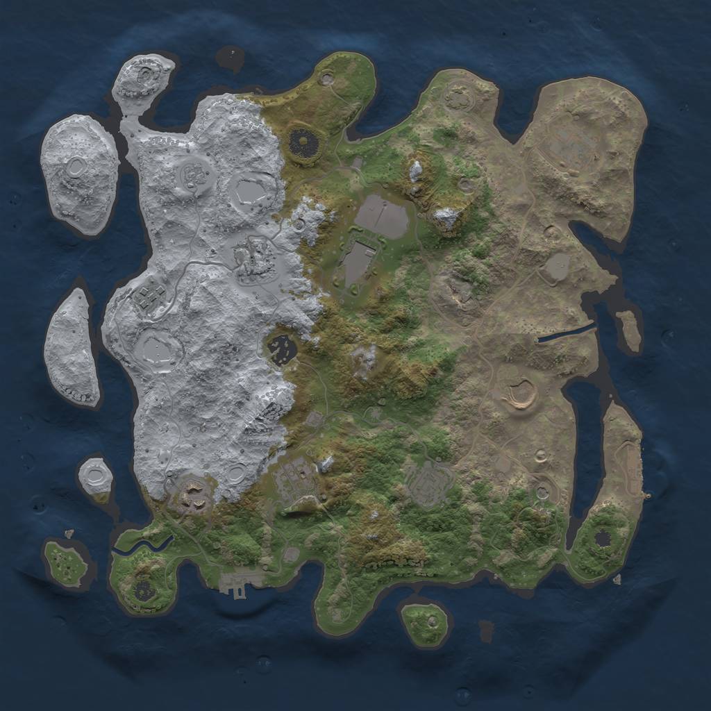 Rust Map: Procedural Map, Size: 3650, Seed: 39803798, 17 Monuments
