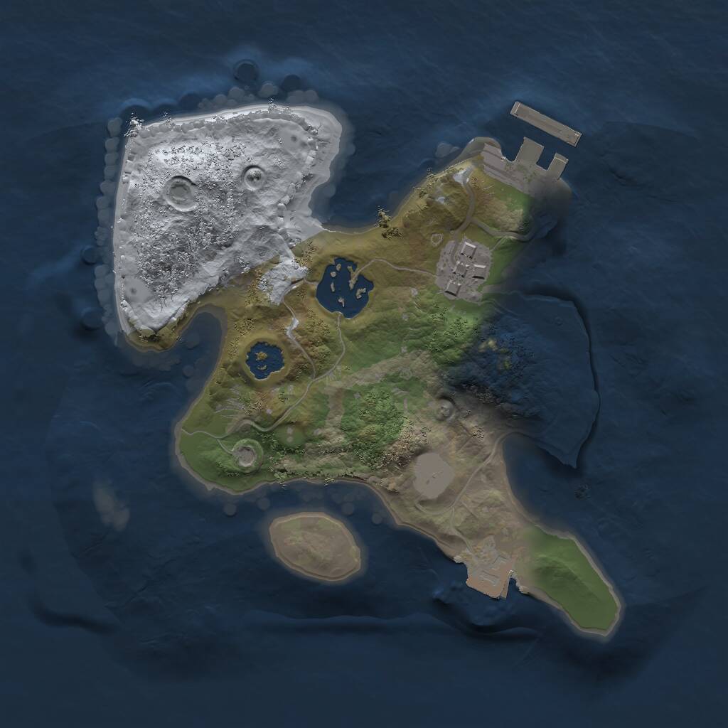 Rust Map: Procedural Map, Size: 2000, Seed: 20985430, 4 Monuments