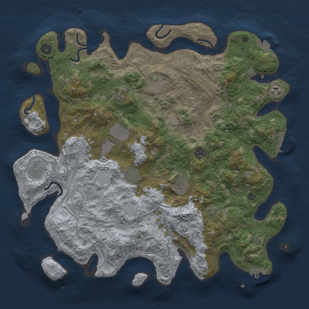 Rust Map: Procedural Map, Size: 4250, Seed: 1546687574, 17 Monuments