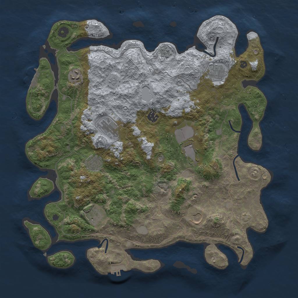 Rust Map: Procedural Map, Size: 4100, Seed: 21792466, 17 Monuments