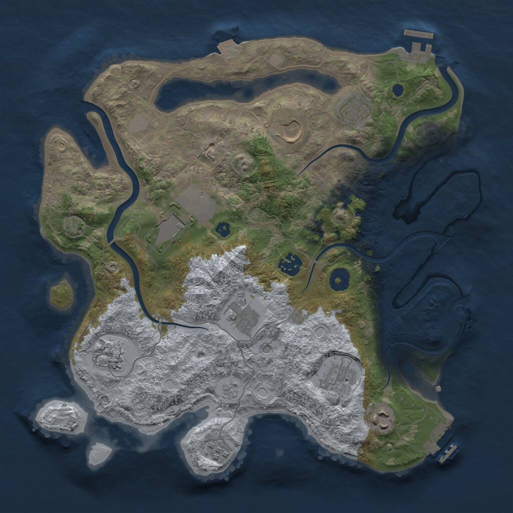 Rust Map: Procedural Map, Size: 3500, Seed: 47960620, 15 Monuments