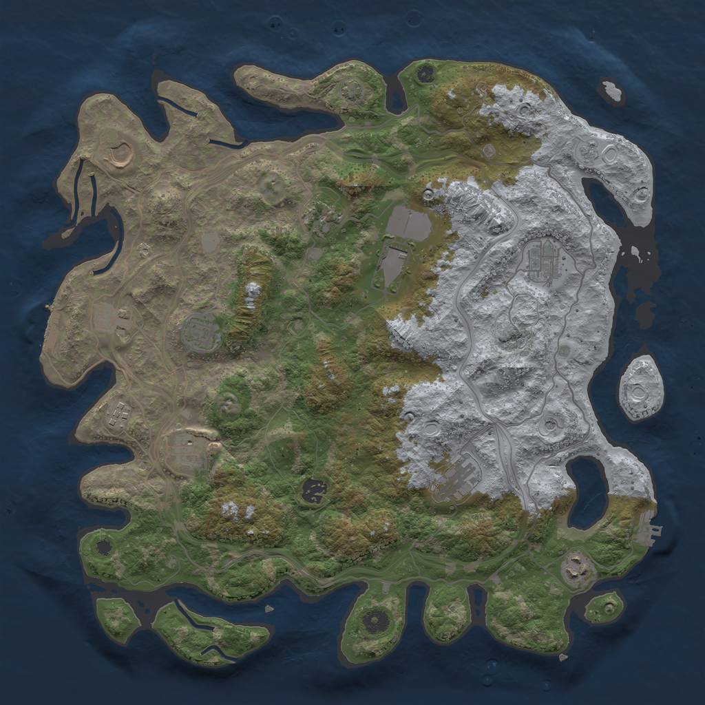 Rust Map: Procedural Map, Size: 4250, Seed: 1122934023, 19 Monuments