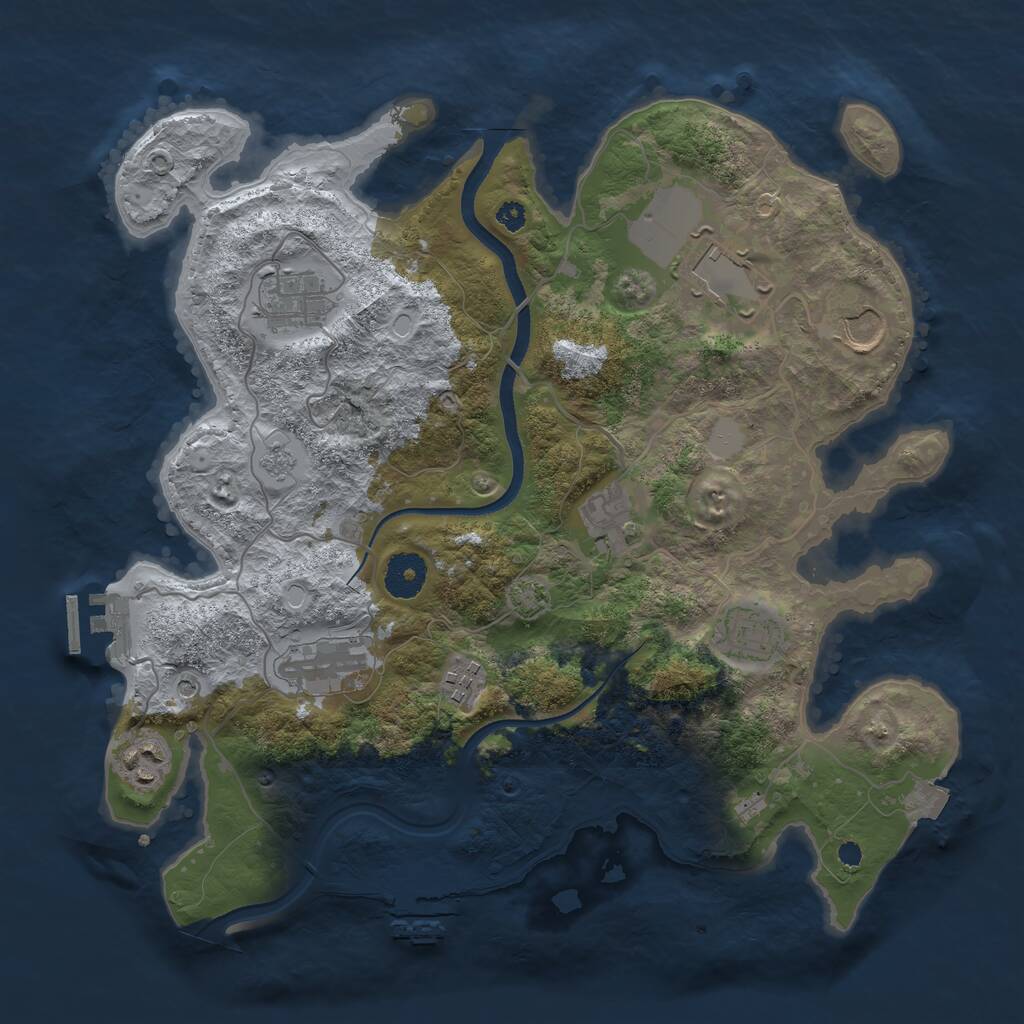 Rust Map: Procedural Map, Size: 3500, Seed: 1749454238, 14 Monuments