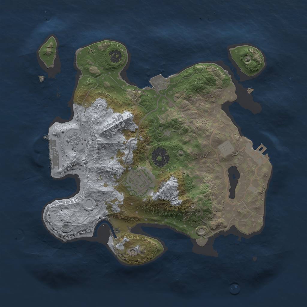Rust Map: Procedural Map, Size: 2500, Seed: 6314643, 7 Monuments