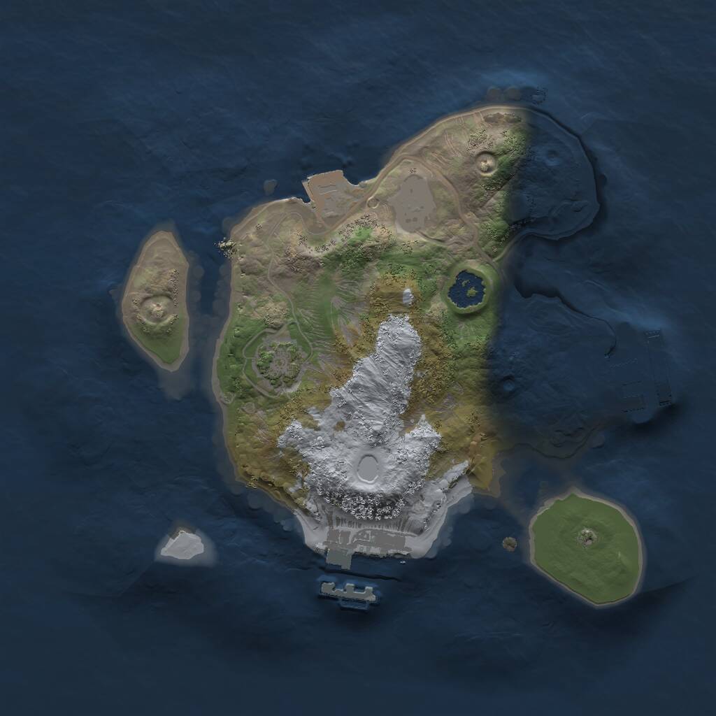 Rust Map: Procedural Map, Size: 2000, Seed: 1856368242, 4 Monuments