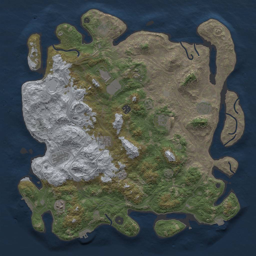 Rust Map: Procedural Map, Size: 4500, Seed: 1409788784, 18 Monuments