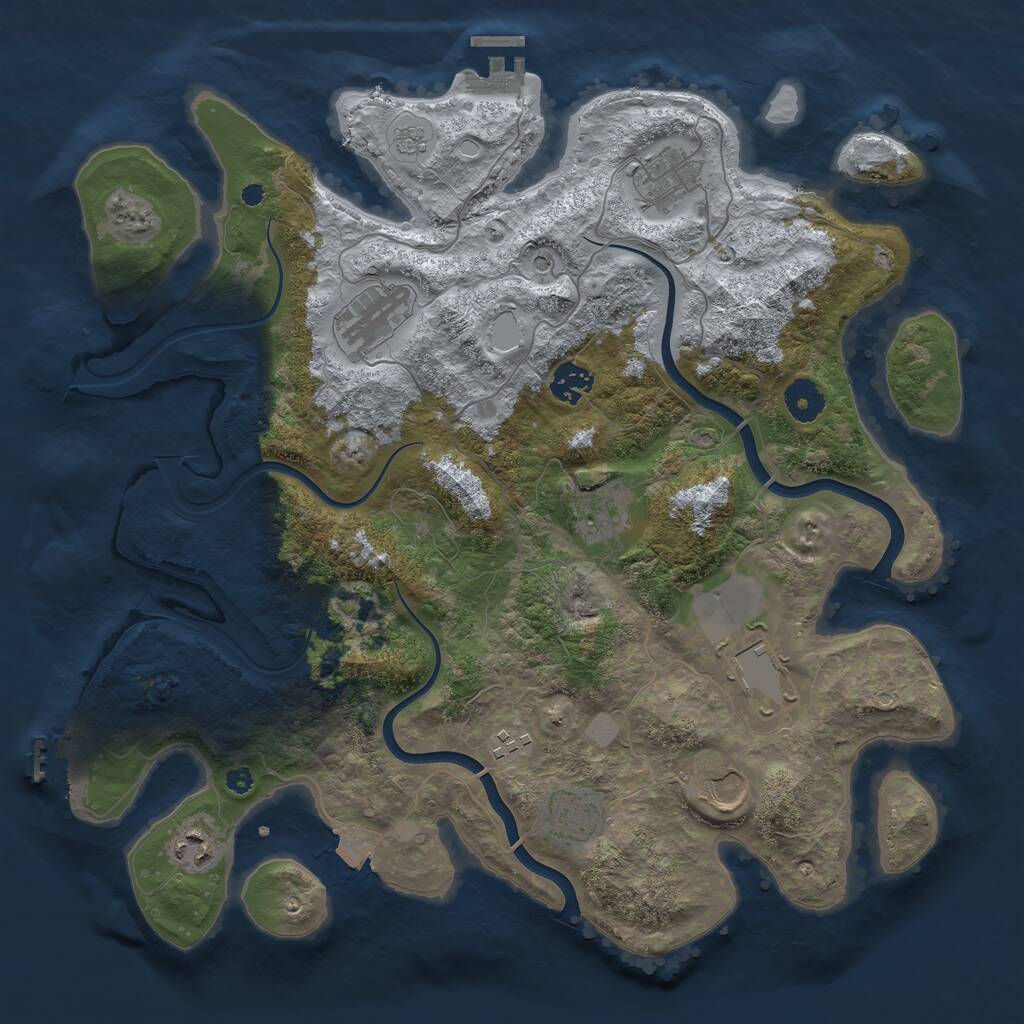 Rust Map: Procedural Map, Size: 3800, Seed: 96233573, 15 Monuments