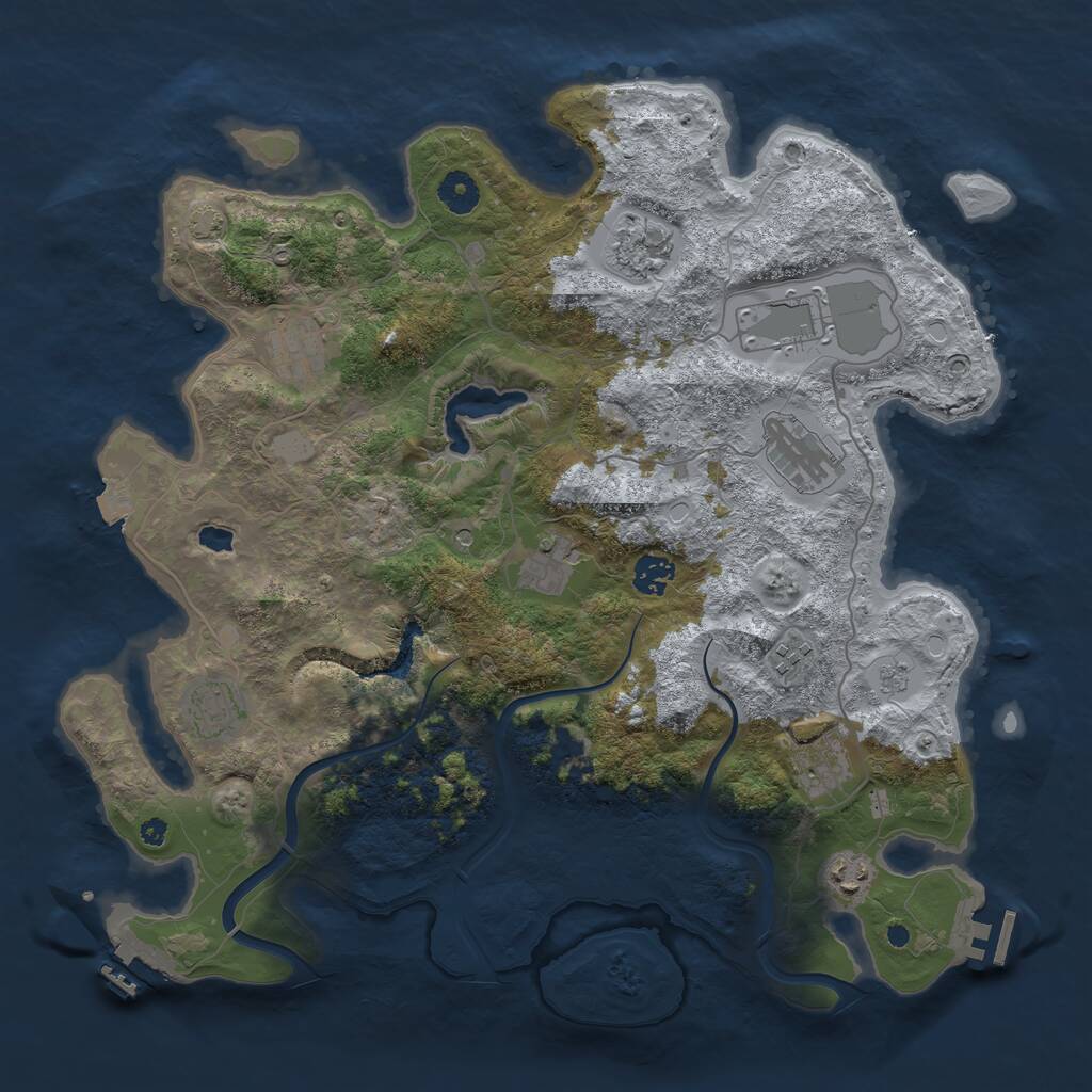 Rust Map: Procedural Map, Size: 4000, Seed: 146127059, 16 Monuments