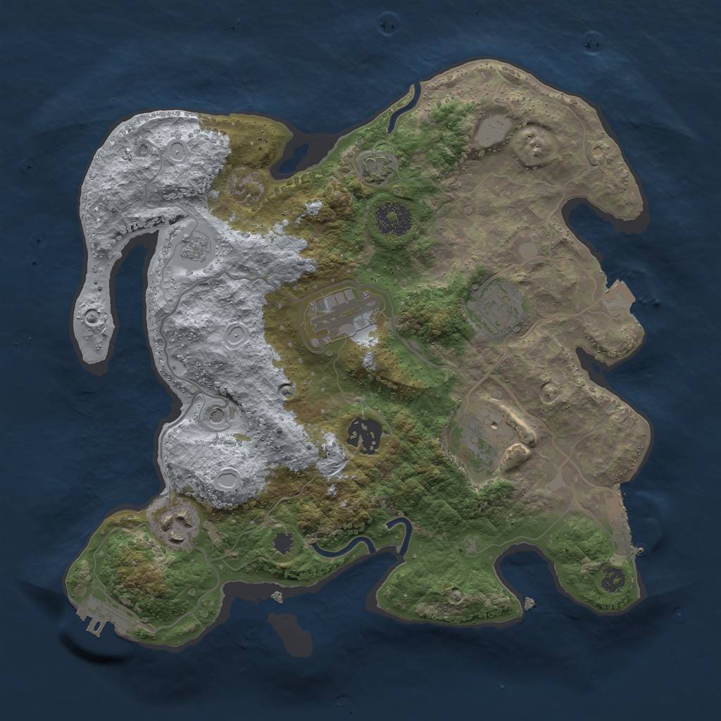 Rust Map: Procedural Map, Size: 3000, Seed: 1172546663, 13 Monuments