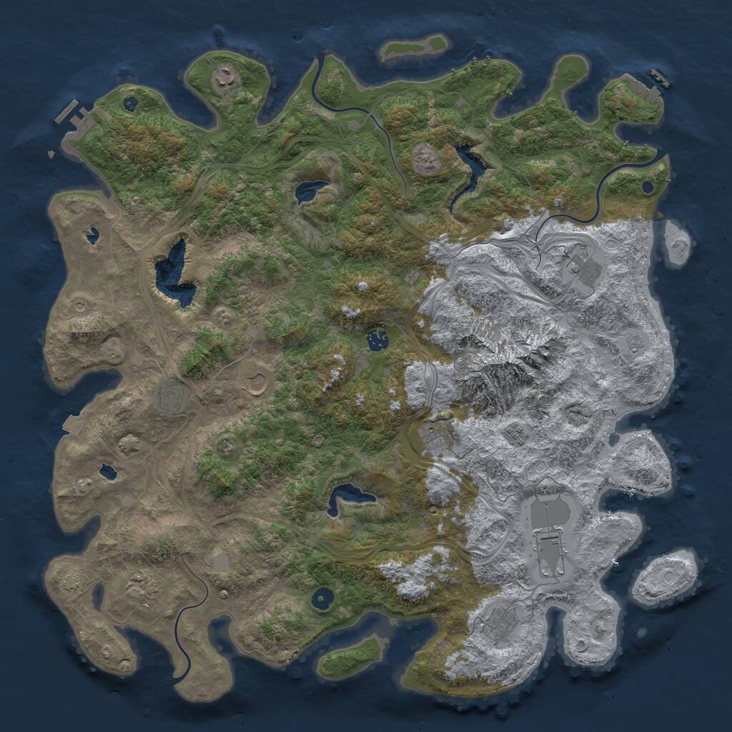 Rust Map: Procedural Map, Size: 5000, Seed: 784447050, 16 Monuments