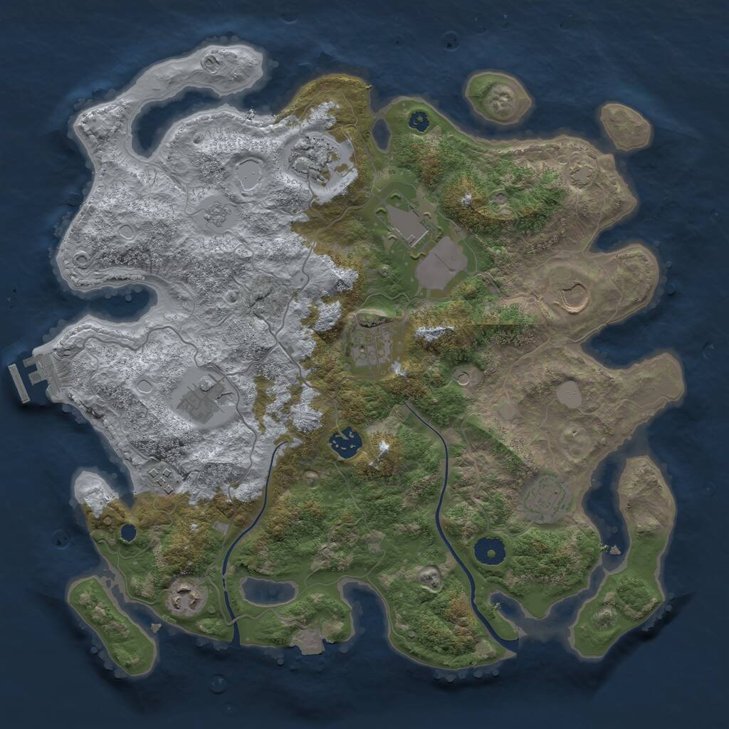 Rust Map: Procedural Map, Size: 3650, Seed: 97366862, 14 Monuments