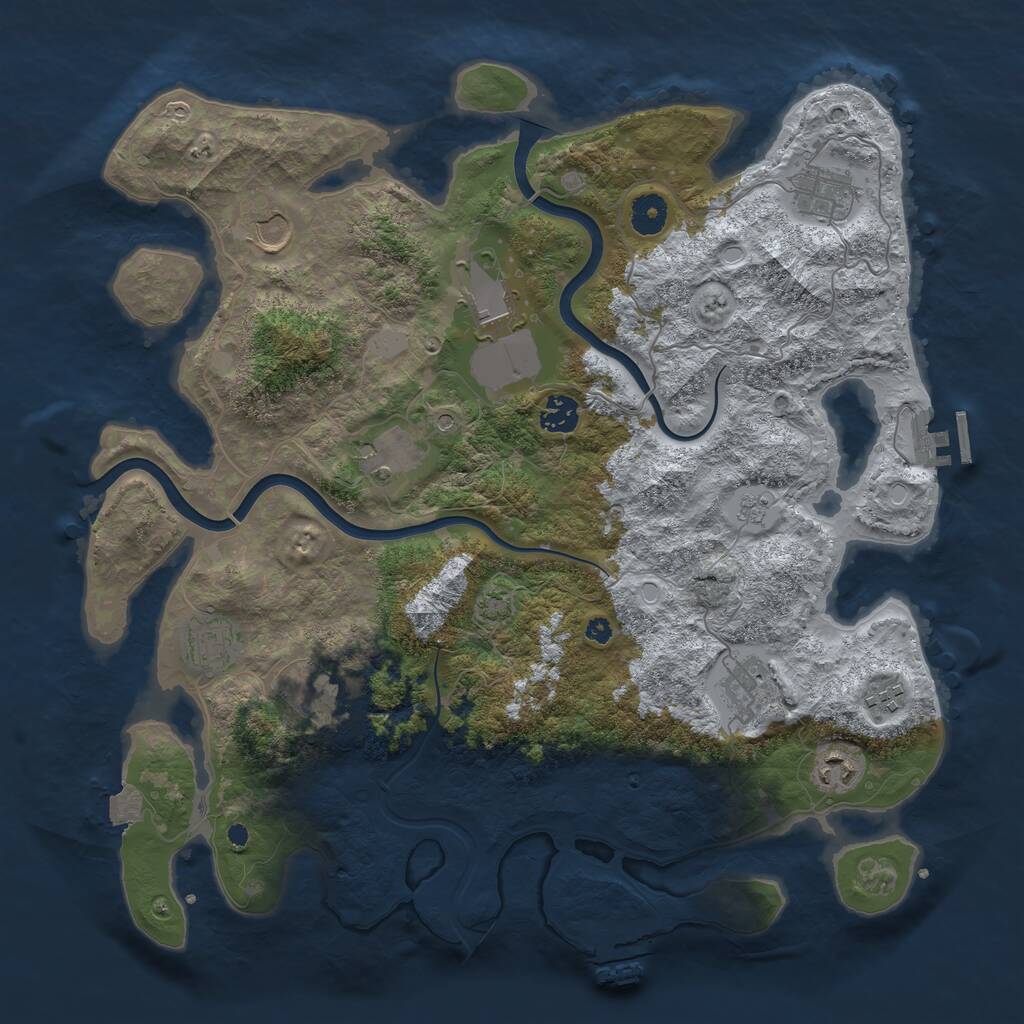 Rust Map: Procedural Map, Size: 3950, Seed: 24522032, 16 Monuments