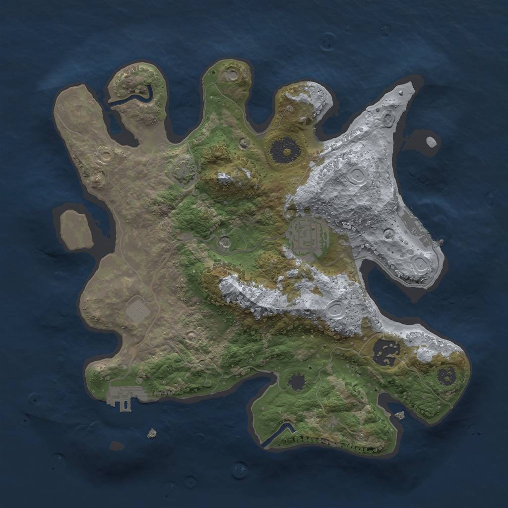 Rust Map: Procedural Map, Size: 2750, Seed: 3548875, 9 Monuments