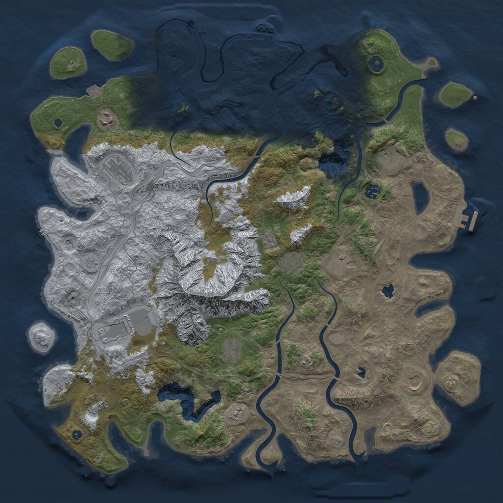 Rust Map: Procedural Map, Size: 5000, Seed: 22547, 17 Monuments