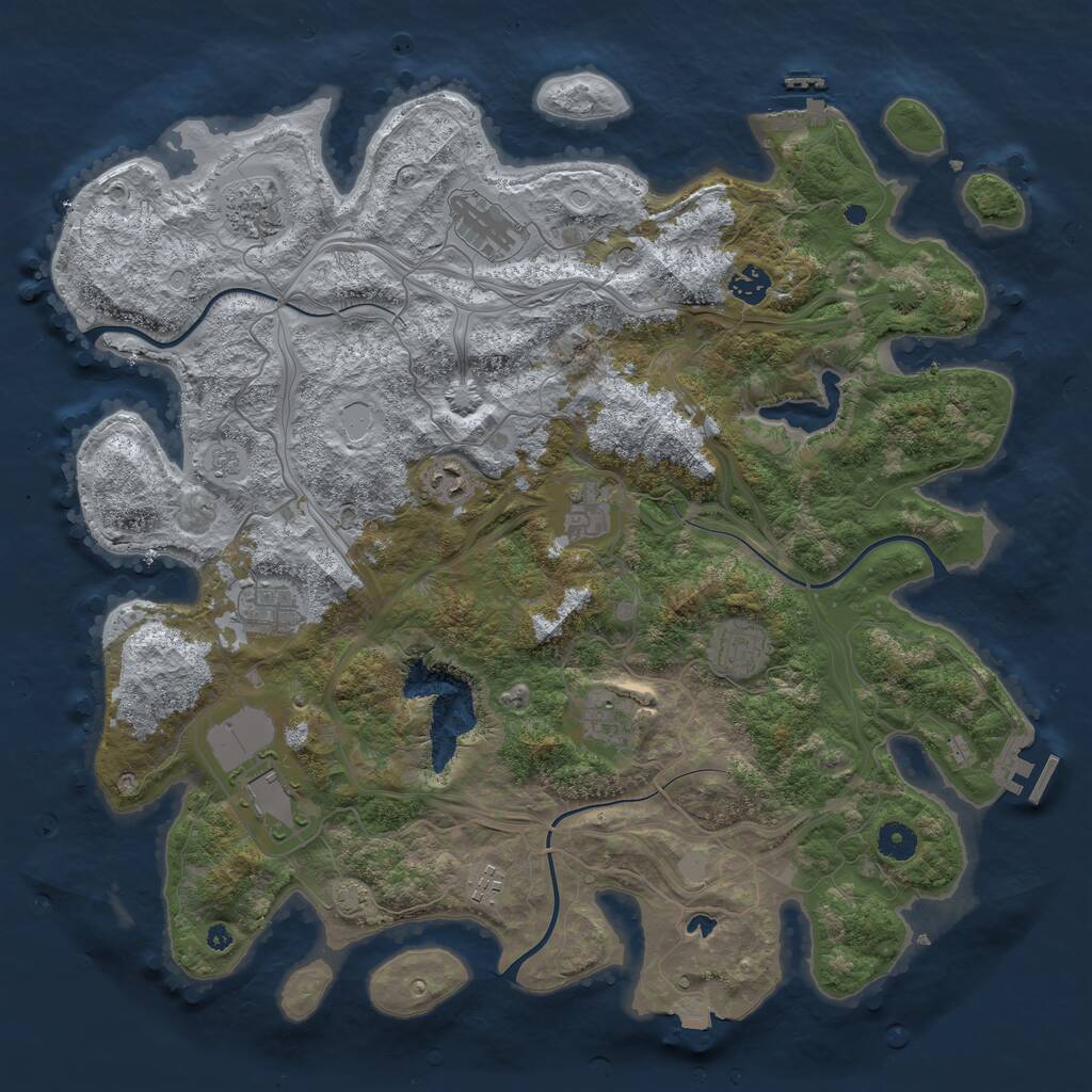 Rust Map: Procedural Map, Size: 4250, Seed: 98961011, 16 Monuments