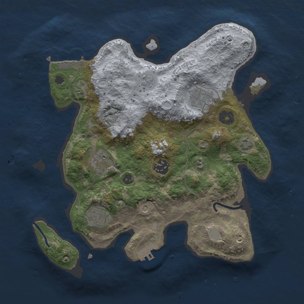 Rust Map: Procedural Map, Size: 3000, Seed: 5897, 12 Monuments