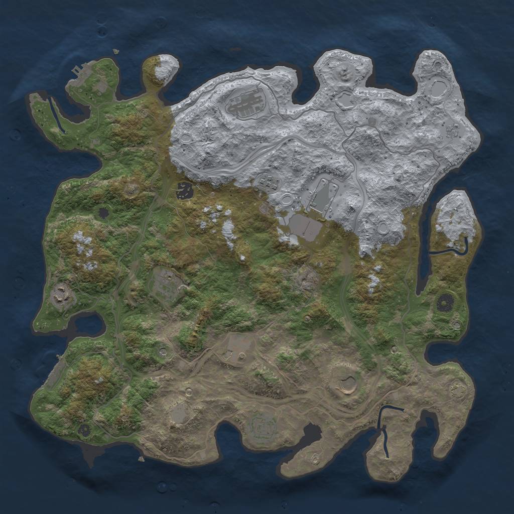 Rust Map: Procedural Map, Size: 4250, Seed: 398470288, 17 Monuments