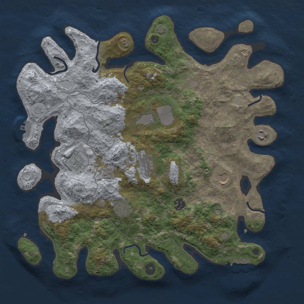 Rust Map: Procedural Map, Size: 4000, Seed: 15488, 16 Monuments