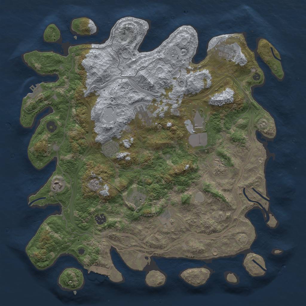 Rust Map: Procedural Map, Size: 4250, Seed: 350015732, 18 Monuments