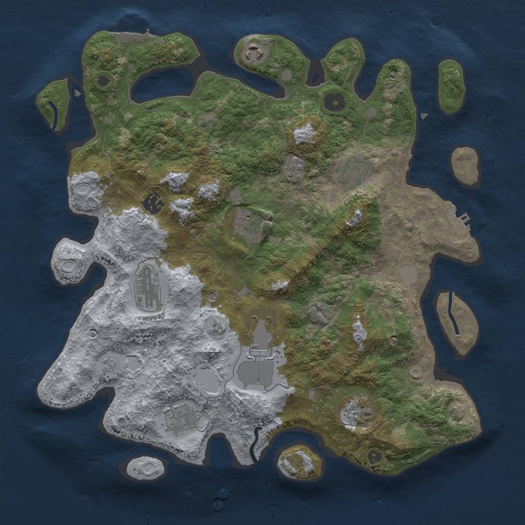 Rust Map: Procedural Map, Size: 3900, Seed: 4885936, 17 Monuments