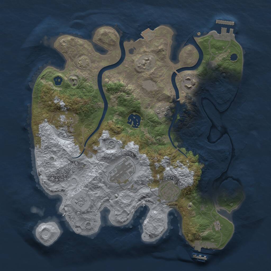 Rust Map: Procedural Map, Size: 3000, Seed: 1505380917, 12 Monuments