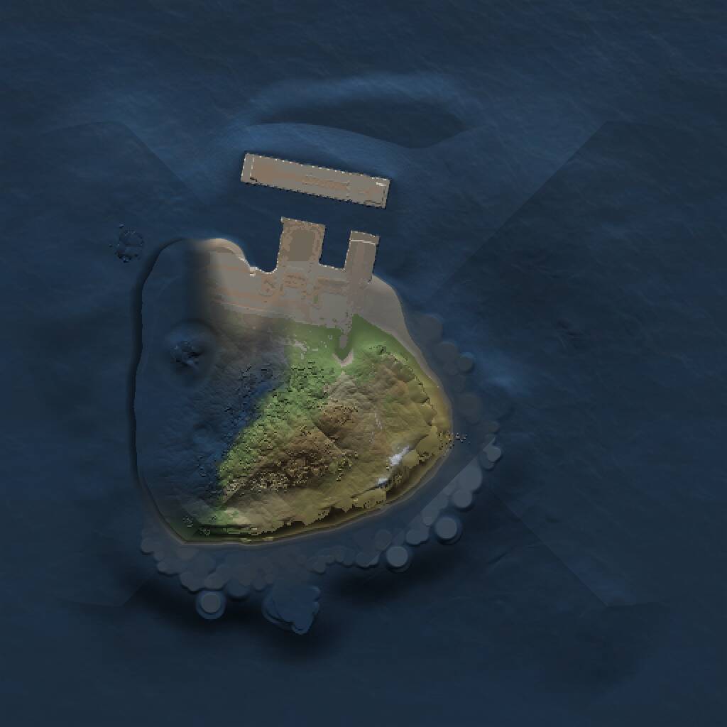 Rust Map: Procedural Map, Size: 1000, Seed: 9876, 2 Monuments