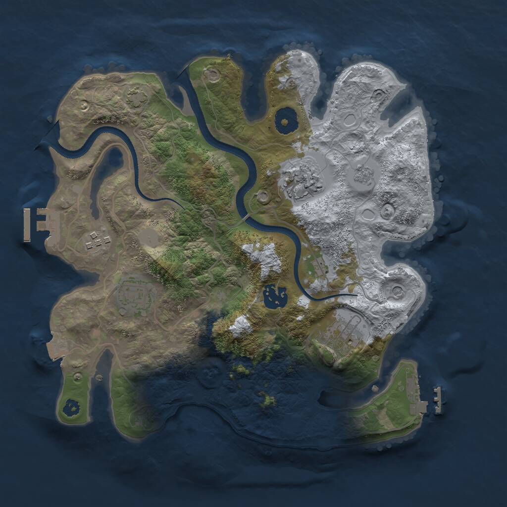 Rust Map: Procedural Map, Size: 3000, Seed: 1954032576, 11 Monuments