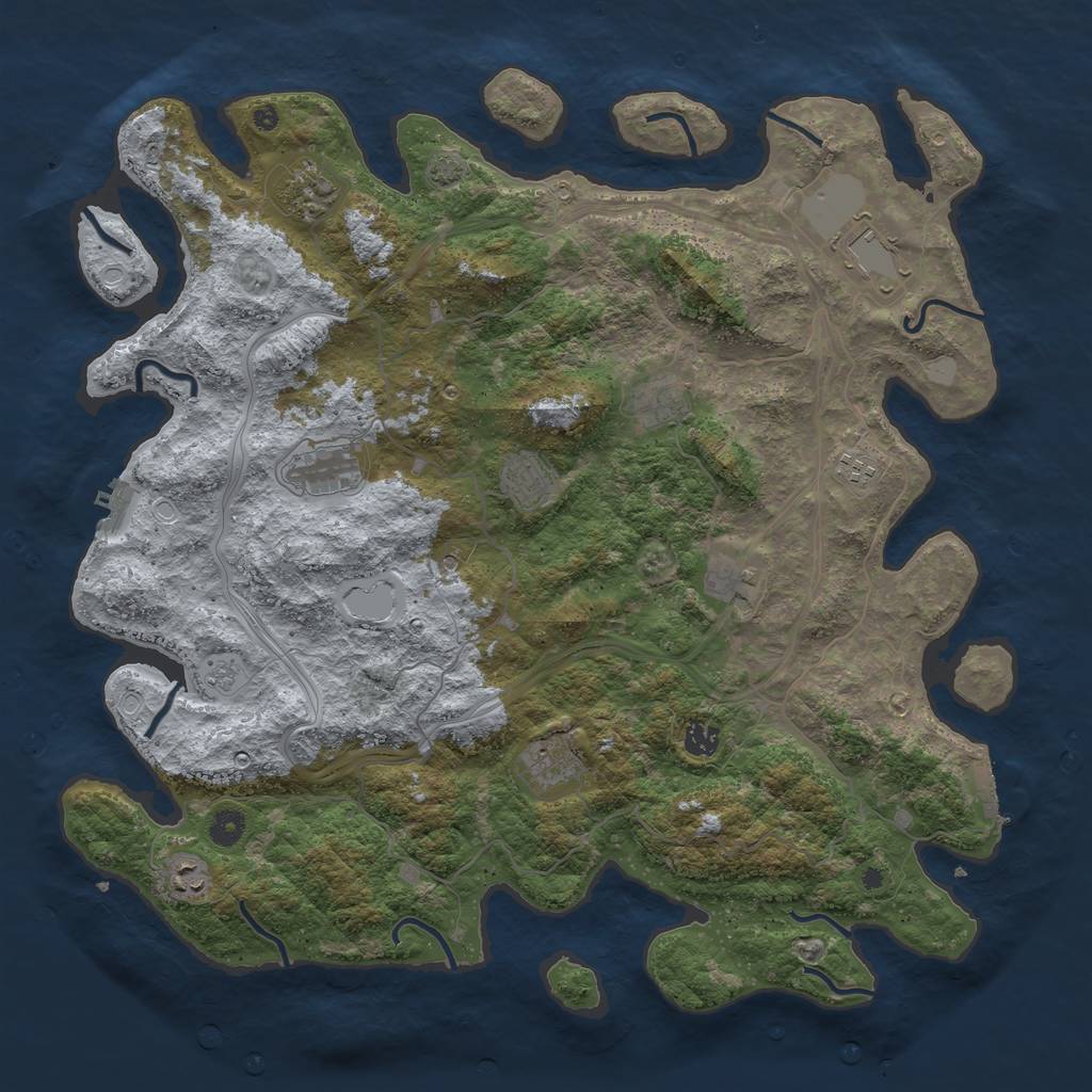 Rust Map: Procedural Map, Size: 4500, Seed: 6482569, 18 Monuments