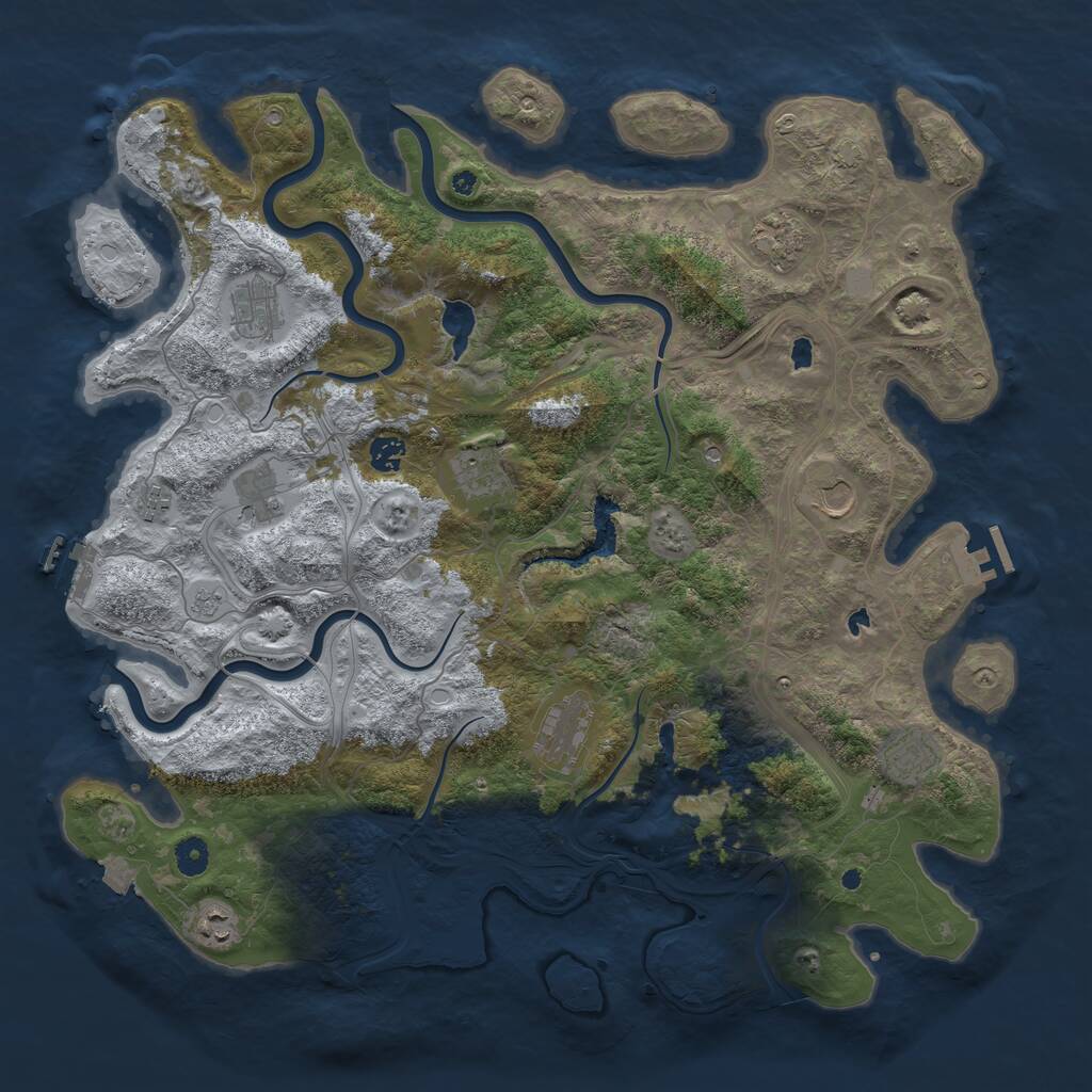 Rust Map: Procedural Map, Size: 4500, Seed: 6482569, 16 Monuments