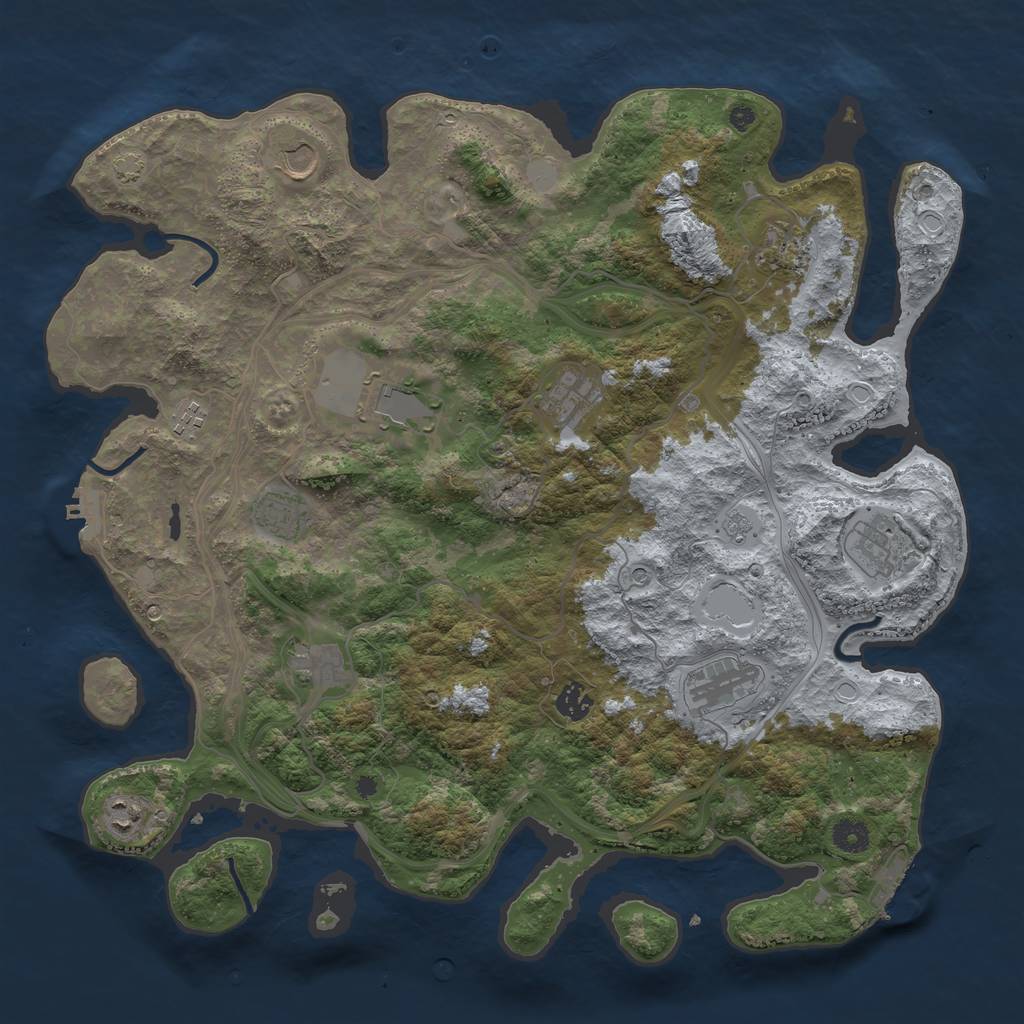 Rust Map: Procedural Map, Size: 4250, Seed: 9830, 19 Monuments