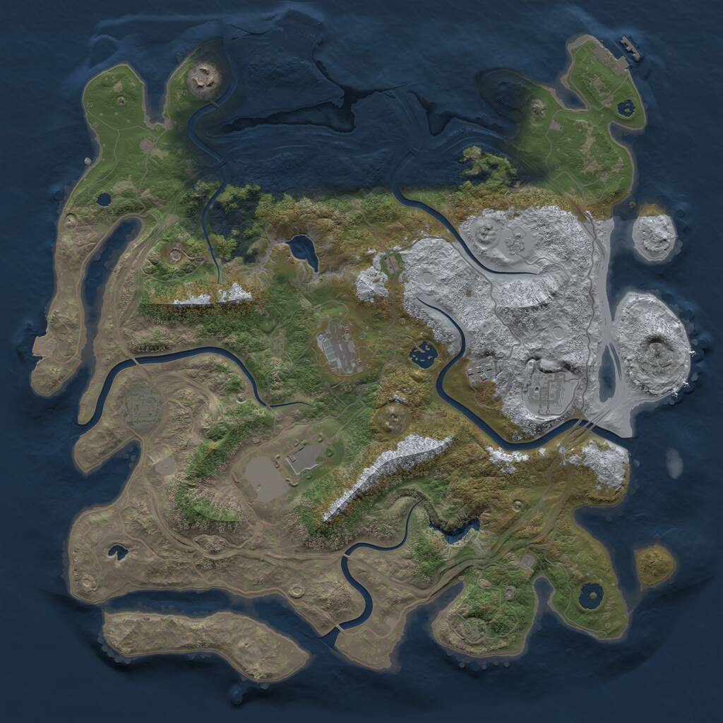 Rust Map: Procedural Map, Size: 4250, Seed: 8236, 13 Monuments