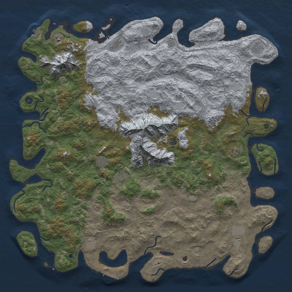 Rust Map: Procedural Map, Size: 6000, Seed: 1482940966, 19 Monuments