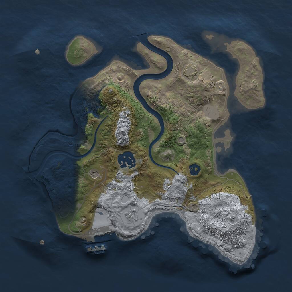 Rust Map: Procedural Map, Size: 2500, Seed: 290099050, 6 Monuments