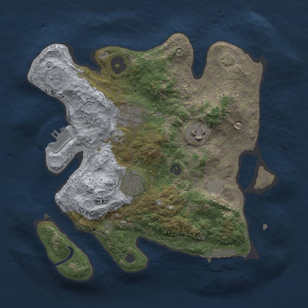 Rust Map: Procedural Map, Size: 2800, Seed: 13841, 10 Monuments