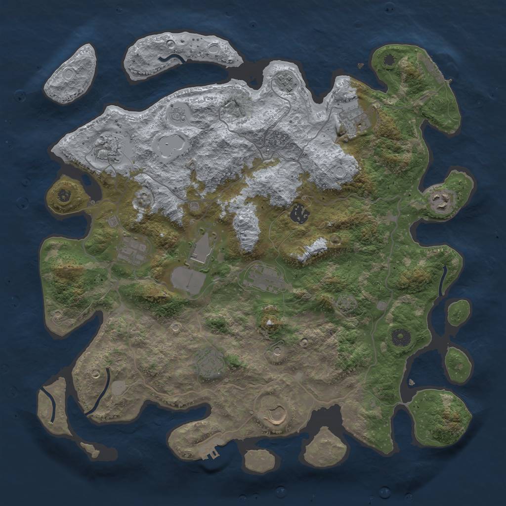 Rust Map: Procedural Map, Size: 4000, Seed: 267947, 18 Monuments