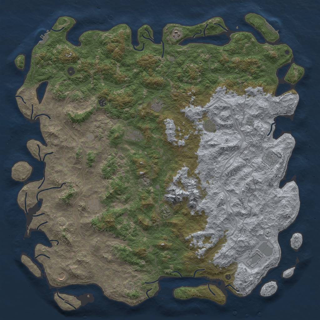 Rust Map: Procedural Map, Size: 6000, Seed: 20962430, 19 Monuments