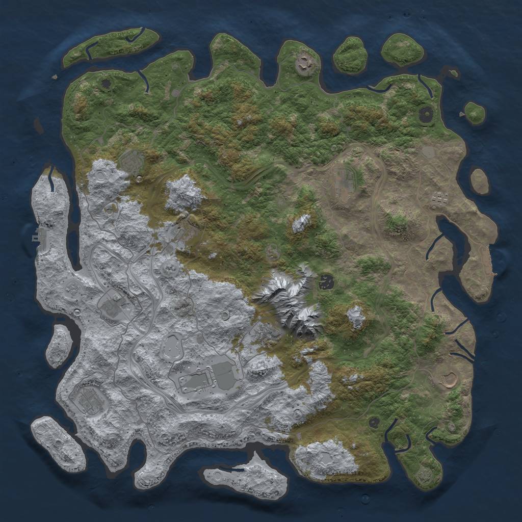 Rust Map: Procedural Map, Size: 5000, Seed: 1920221939, 19 Monuments