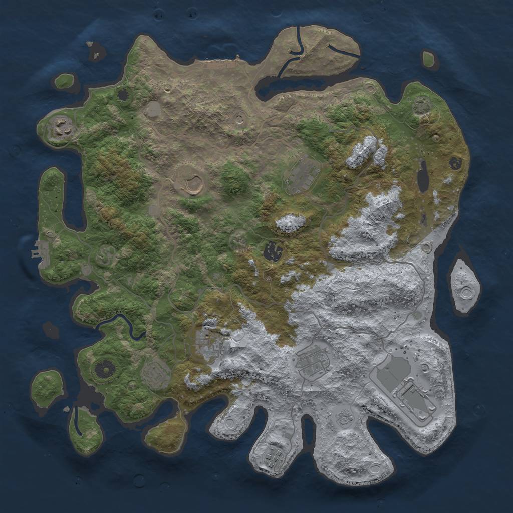 Rust Map: Procedural Map, Size: 4000, Seed: 15284500, 17 Monuments