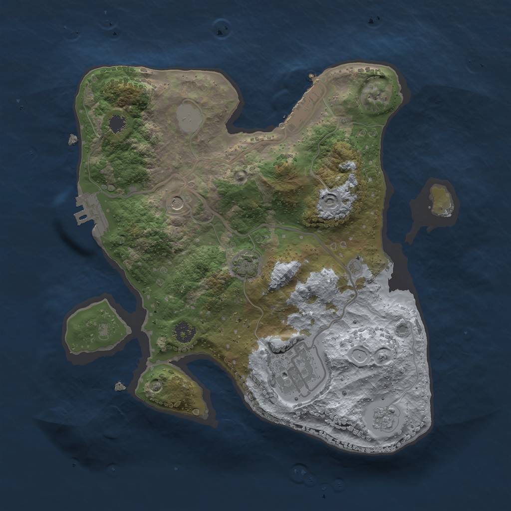 Rust Map: Procedural Map, Size: 2500, Seed: 11909, 9 Monuments