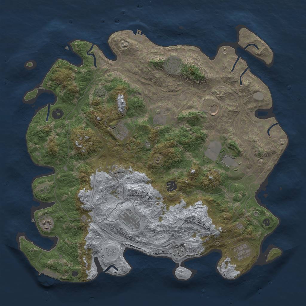 Rust Map: Procedural Map, Size: 4250, Seed: 543476028, 18 Monuments